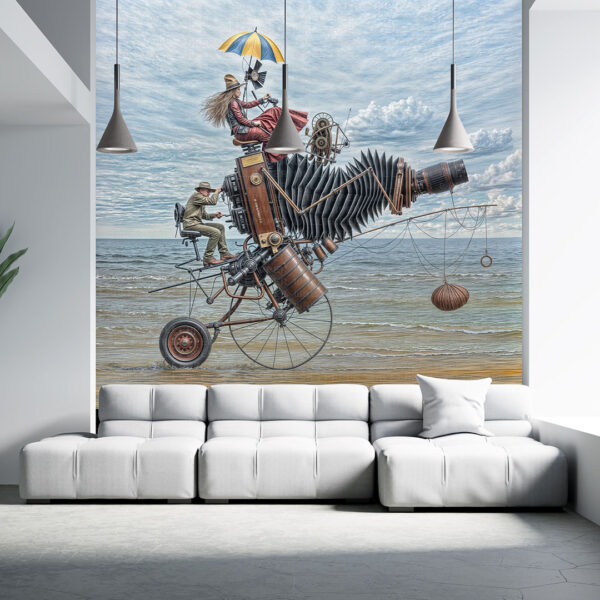 Körüklü fotoğraf makinesinin yolculuğu poster duvar kağıdı