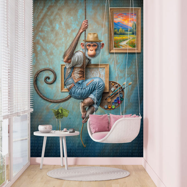 Ressam maymun poster duvar kağıdı