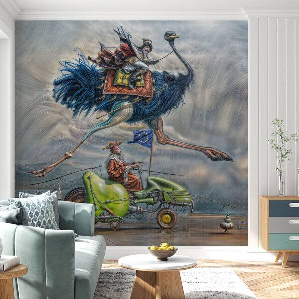 Devekuşu ile yarış poster duvar kağıdı
